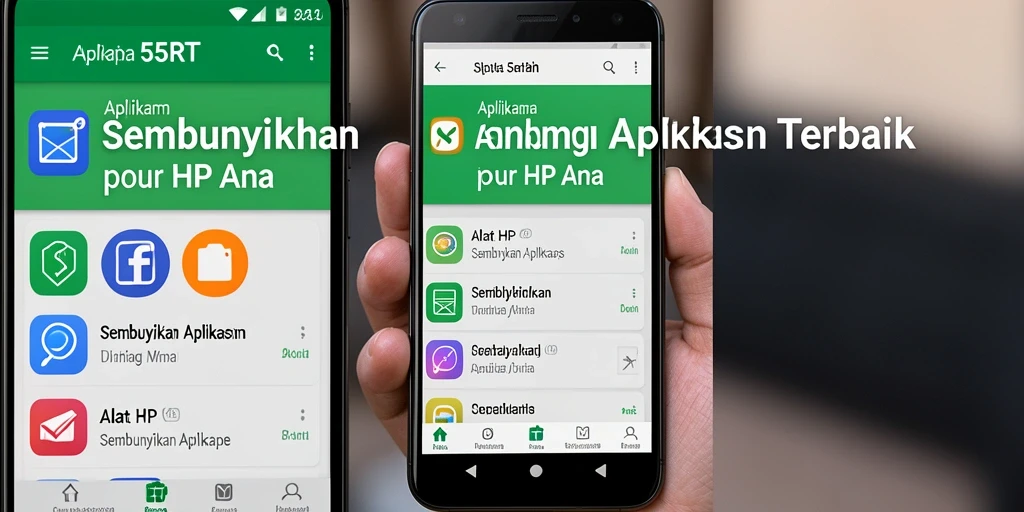 Tangkapan layar antarmuka 55RT yang menunjukkan fungsi menyembunyikan aplikasi.