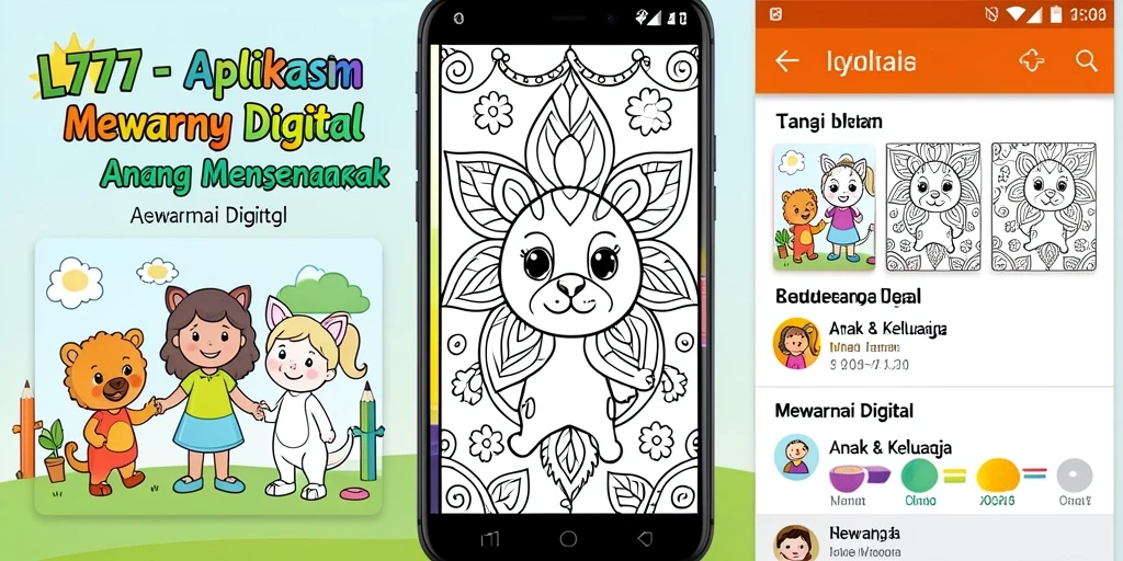 Tampilan aplikasi L777 yang menarik untuk mewarnai digital.