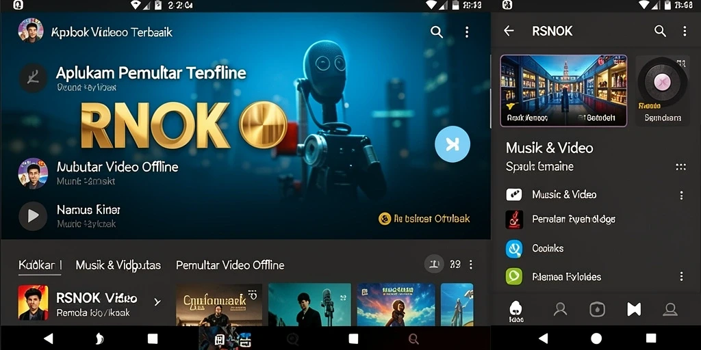Antarmuka RSNOK yang modern dengan fungsi Pemutar Video Offline.