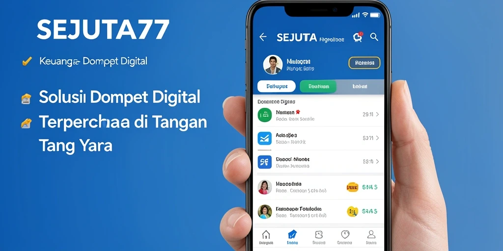 Antarmuka utama SEJUTA77 yang intuitif untuk Dompet Digital.