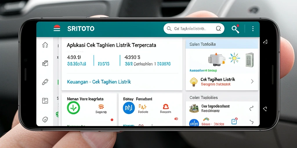 Antarmuka aplikasi SRITOTO untuk cek tagihan listrik yang jelas dan informatif.