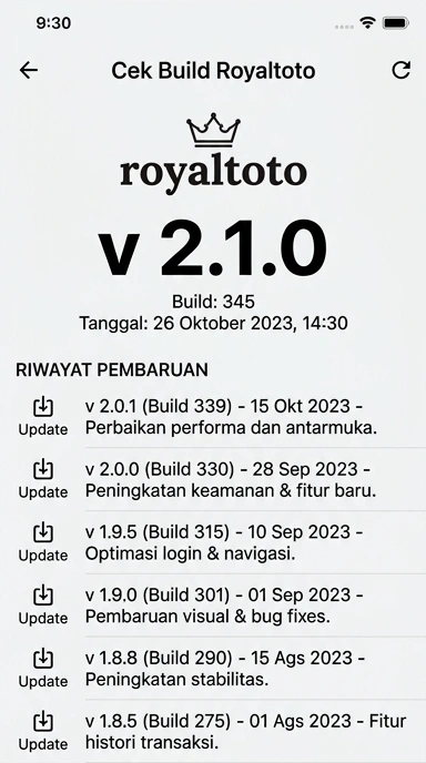 Riwayat Versi royaltoto untuk Pengguna Android